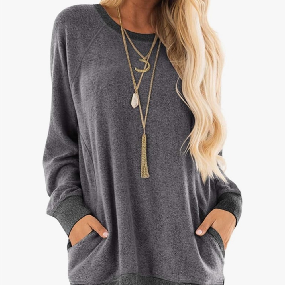 Gadewake Soft Lightweight Sweatshirt large gray New